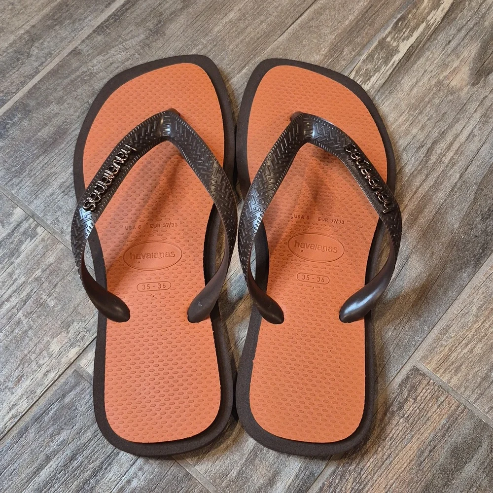 Havaianas Top Square Fusion Flip Flops, Size 7 - Picture 5 of 10